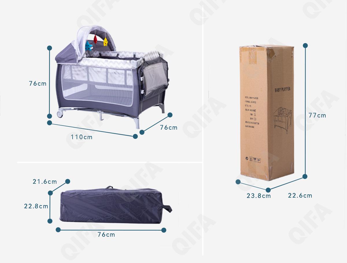 Манеж-кроватка складной с матрасом и сумкой в комплекте, ( Манеж-кровать) CC3789_CO-P812-2