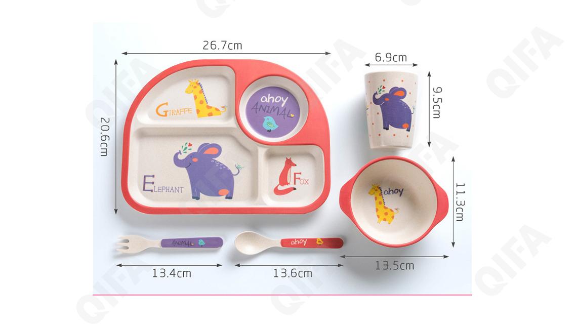 Детский набор для кормления (тарелка, миска, кружка, ложка и вилка) RC573_WXYCJ-02-1