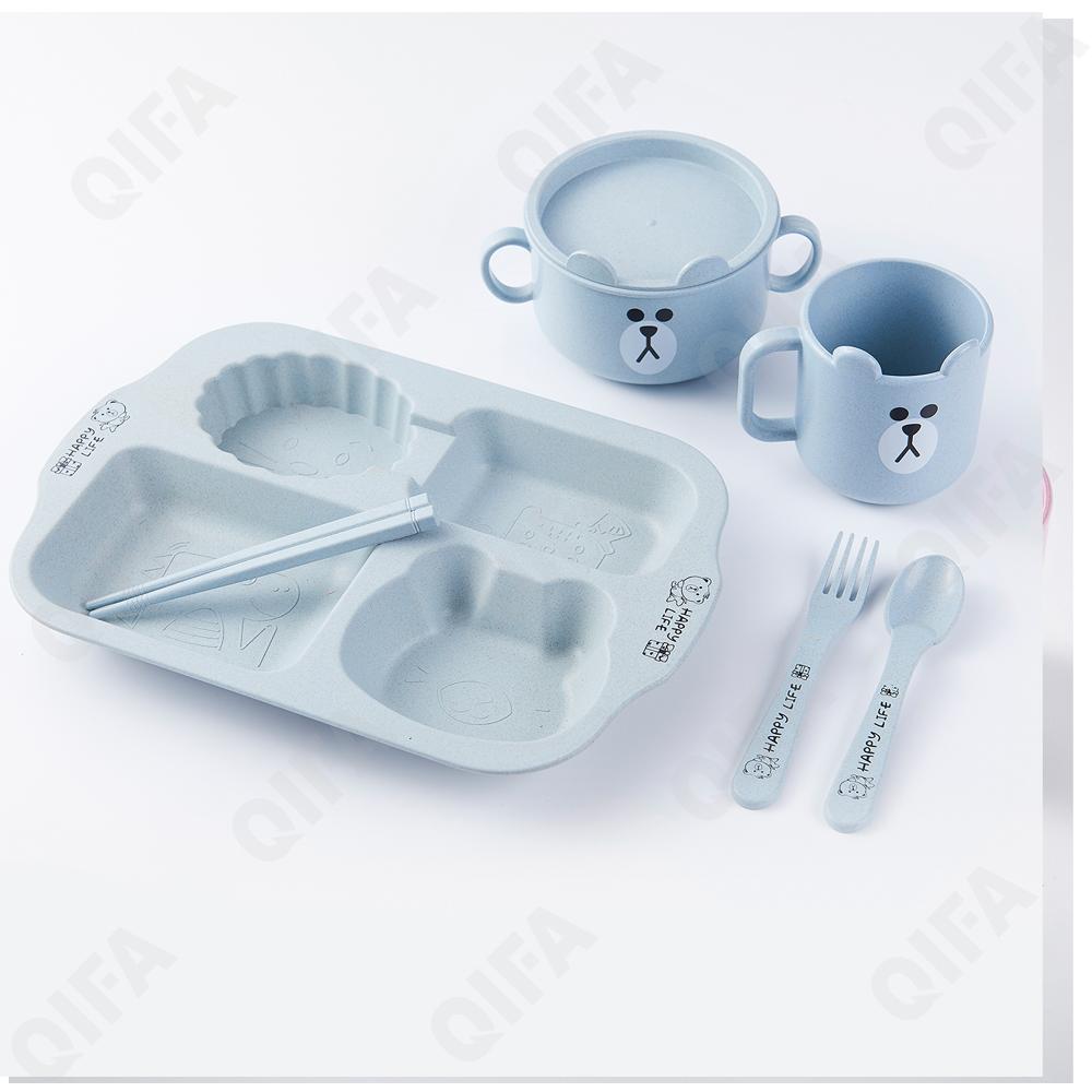 Детский набор для кормления (тарелка, миска, кружка, ложка и вилка)(Детский Детский набор для кормления (тарелка, миска, кружка, ложка и вилка))